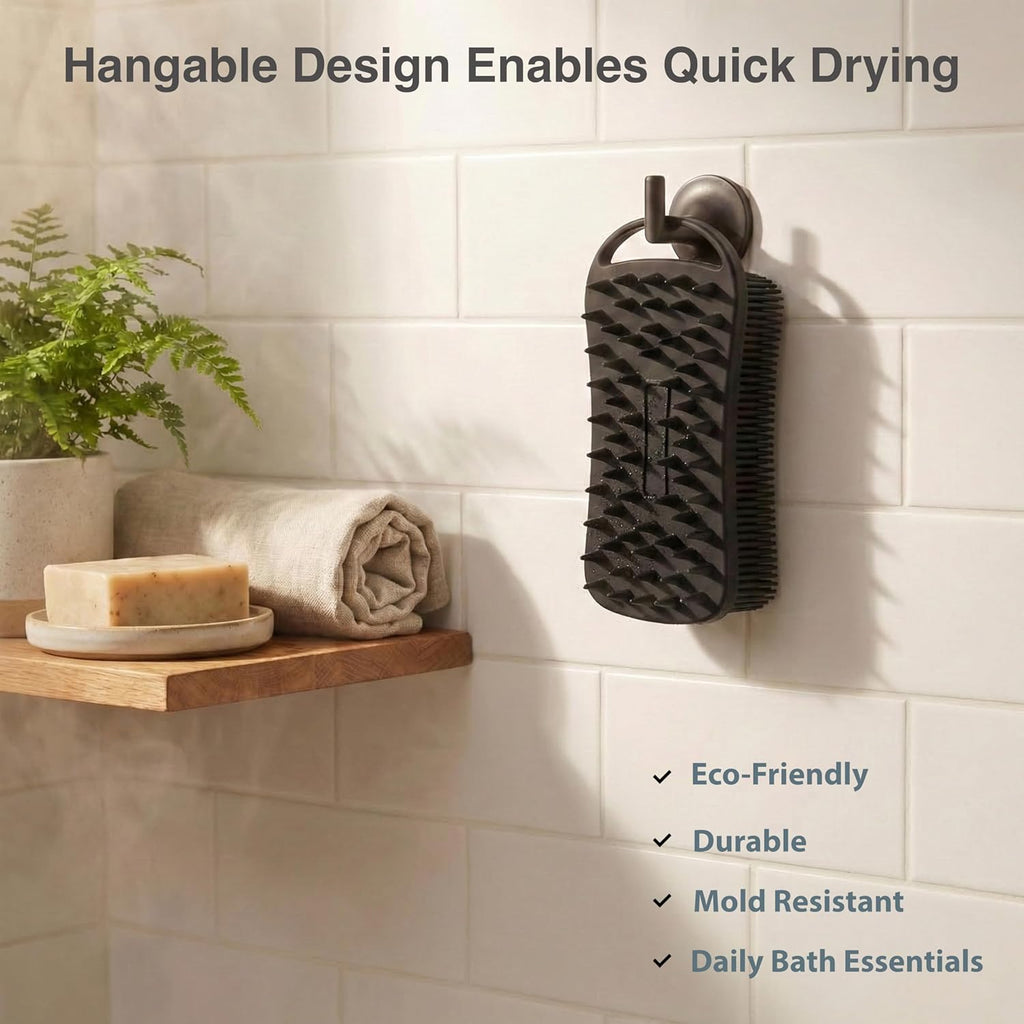 2 PC Silicone Body Scrubber, 2 in 1 Exfoliating Shower Bath Scrubber, Soft Silicone Loofah for Sensitive Skin