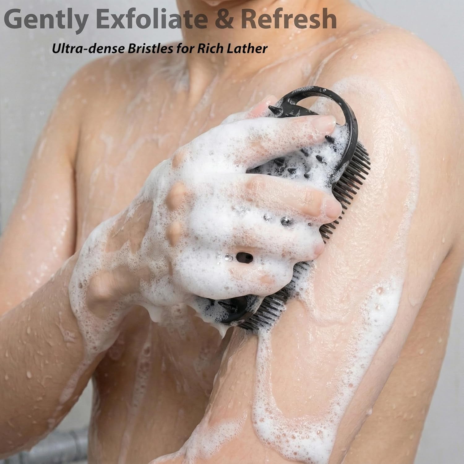 2 PC Silicone Body Scrubber, 2 in 1 Exfoliating Shower Bath Scrubber, Soft Silicone Loofah for Sensitive Skin