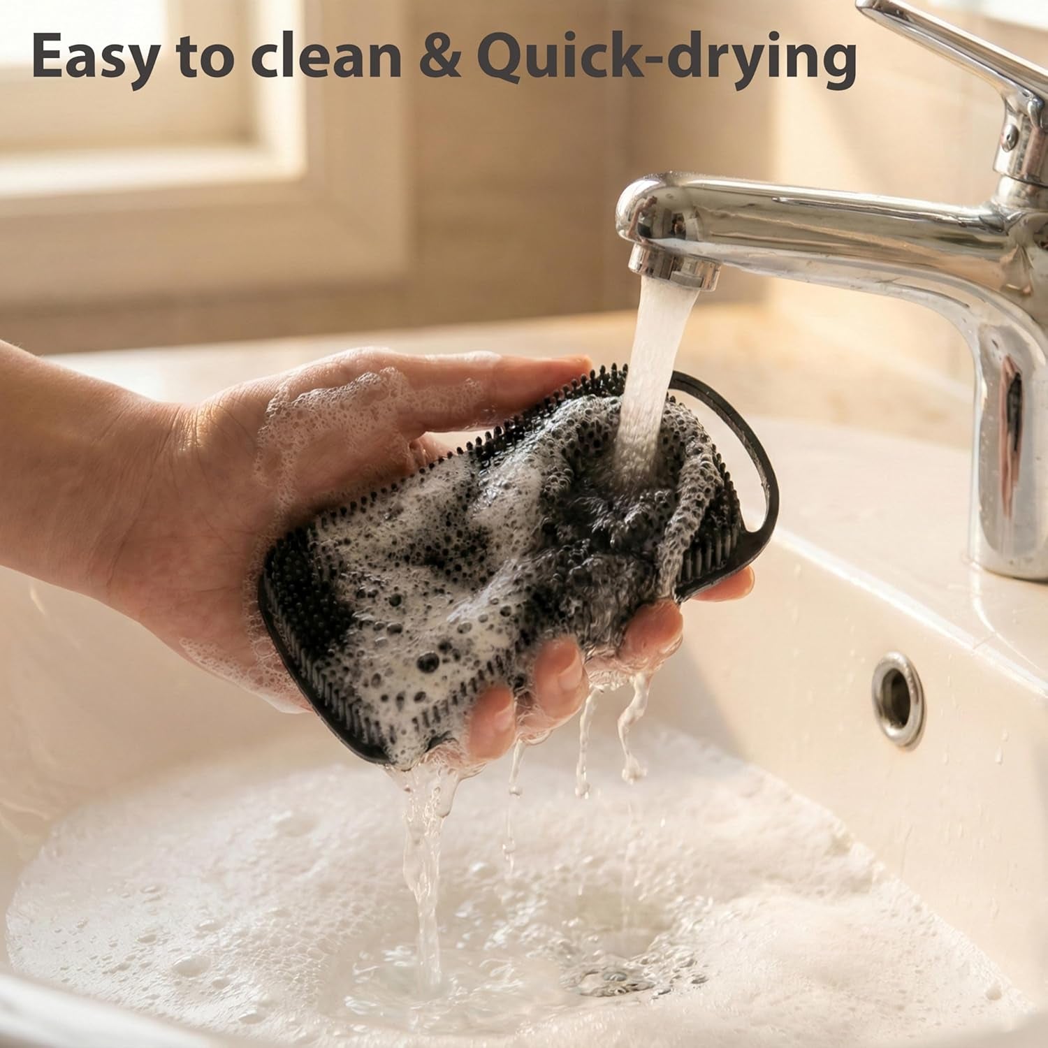 2 PC Silicone Body Scrubber, 2 in 1 Exfoliating Shower Bath Scrubber, Soft Silicone Loofah for Sensitive Skin