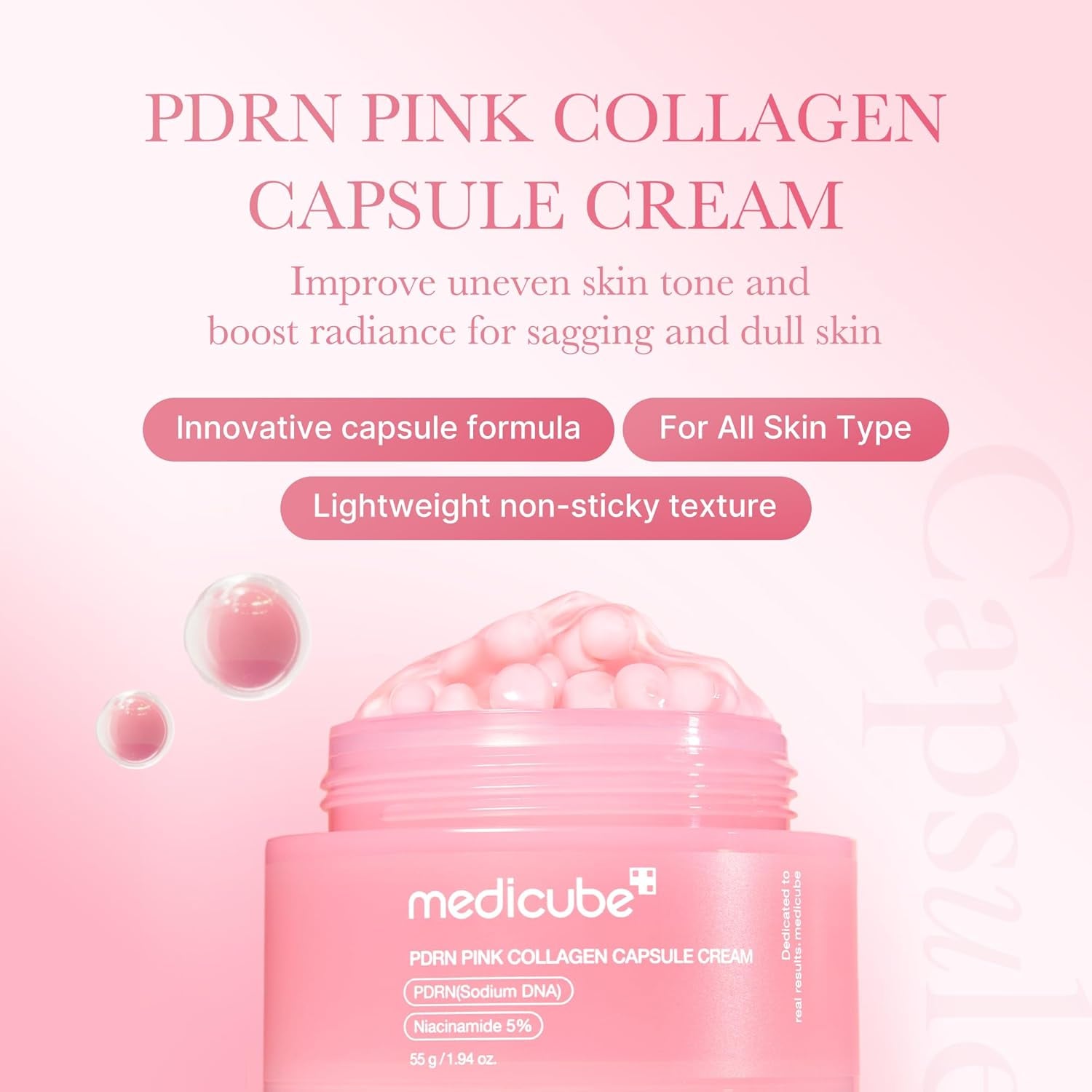 Capsule Cream with Salmon DNA PDRN Pink Collagen | 1.94 Oz