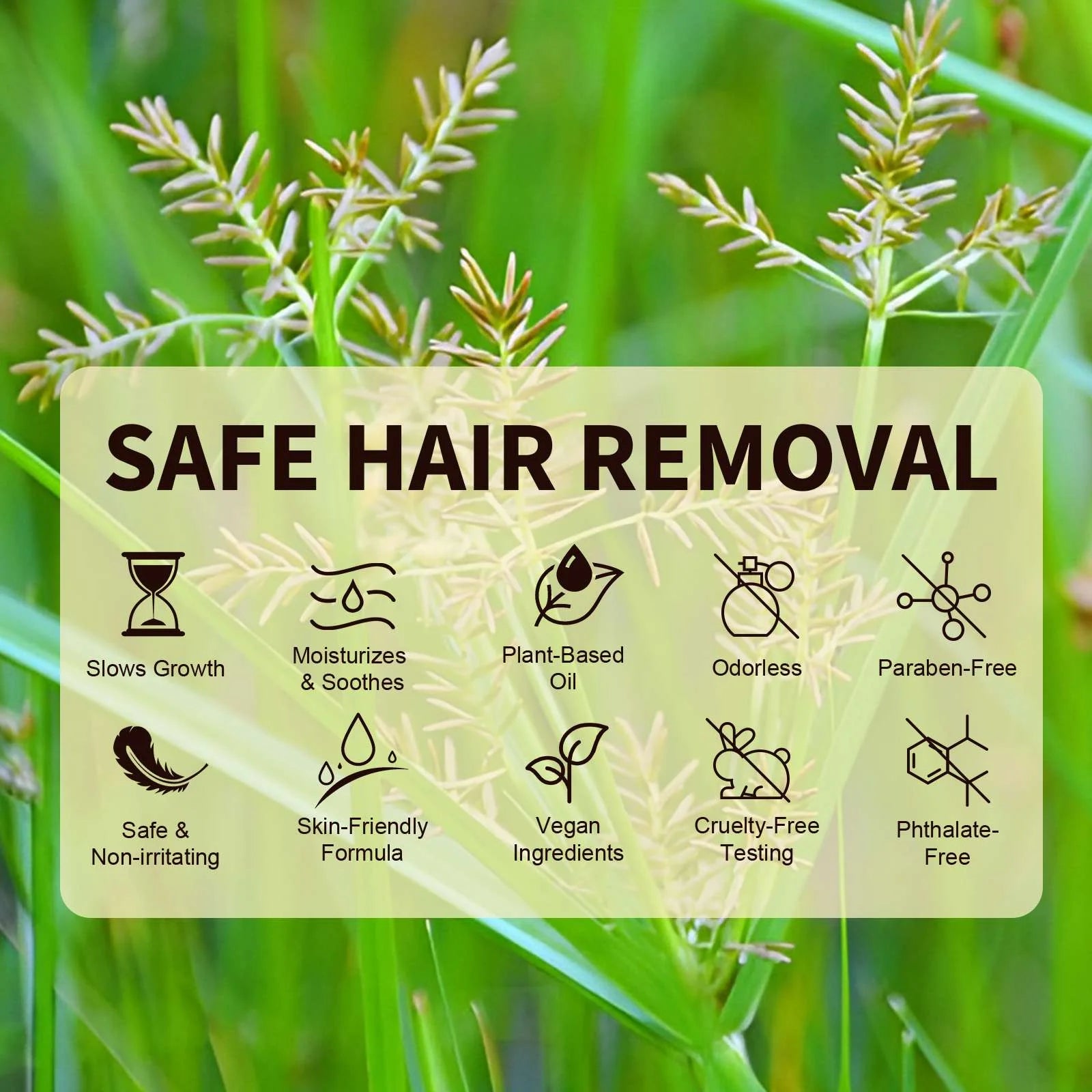 100% Pure Cyperus Rotundus Oil for Hair Removal. Moisturizes, Soothes, Reduces Unwanted Hair. for All Skin Types. 2.02 Fl Oz