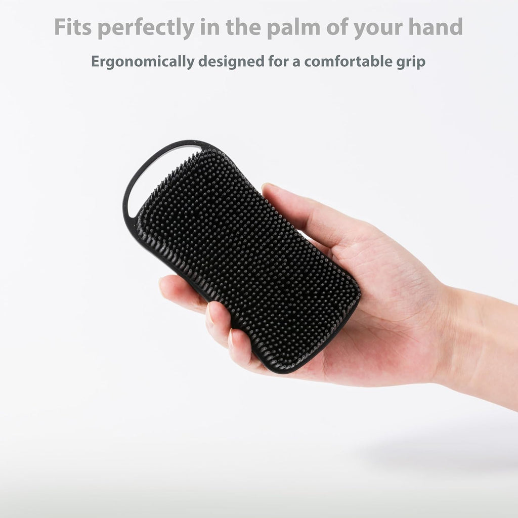 2 PC Silicone Body Scrubber, 2 in 1 Exfoliating Shower Bath Scrubber, Soft Silicone Loofah for Sensitive Skin